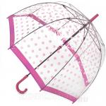 Зонт трость женский прозрачный Fulton L042 3388 Pink Polka