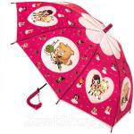 Зонт детский со свистком Torm 14805-1 13152 Аниме малиновый полу-прозрачный