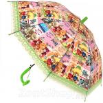 Зонт детский со свистком Torm 14806 13250 Плюшевые мишки салатовый полу-прозрачный