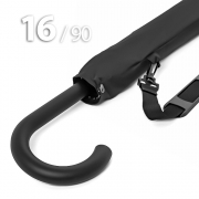 Зонт трость Ame Yoke L90-16 (01) Черный (очень большой купол, чехол на лямке, 16--спиц)