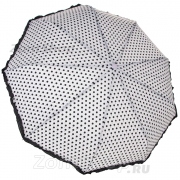 Зонт женский Diniya 2774 (16863) Белый в черный горох, рюша