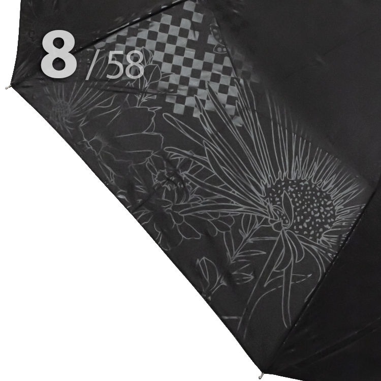 Зонт Три Слона L-3898 (C) 18373 Цветы Графика Черный