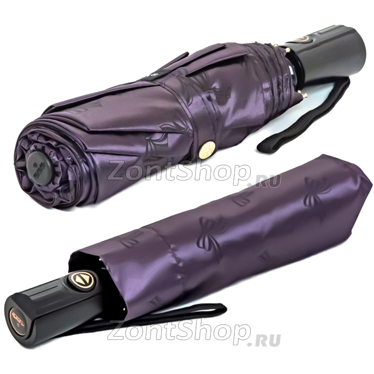 Зонт Три Слона L-3880 (A) 18775 Бантики черный (сатин)