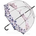 Зонт трость женский прозрачный Fulton L042 3727 Цветочная любовь