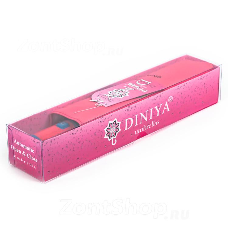 Зонт женский Diniya 2770 16281 Радуга, 20 цветов, розовый чехол