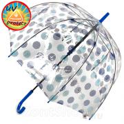Зонт трость женский прозрачный от солнца и дождя Fulton L787 3114 Горох