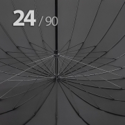 Зонт трость Ame Yoke L90-24 (01) Черный (супер большой купол, чехол на лямке, 24-спицы)