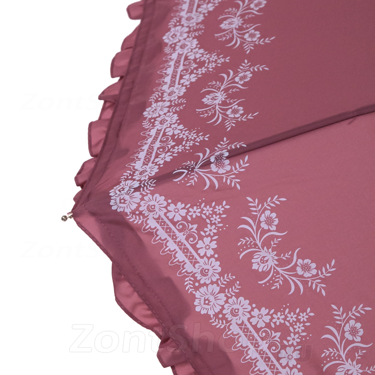 Зонт женский Три Слона L3818 15567 Рюши Орнамент Розовый
