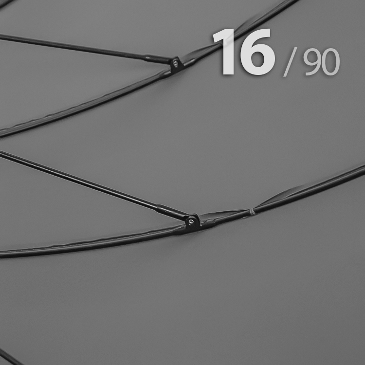 Зонт трость Ame Yoke L90-16 (03) Серый (очень большой купол, чехол на лямке, 16--спиц)