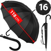 Большой зонт трость Diniya 2299 Черный в чехле.