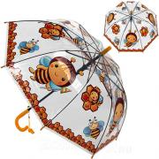 Зонт детский прозрачный со свистком Diniya 2651 16305 Пчелка