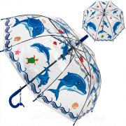 Зонт детский прозрачный со свистком Diniya 2651 16307 Морские обитатели