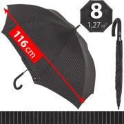Большой зонт трость Fulton G451 2162 Черный белая полоса