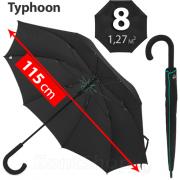 Зонт трость мужской Fulton G844 01 Typhoon Черный, ветроустойчивый