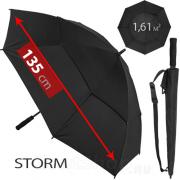 Зонт трость AMEYOKE L75 STORM (01) Черный (наконечник пластик)