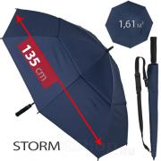 Зонт трость AMEYOKE L75 STORM (02) Синий (наконечник пластик)