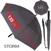 Зонт трость AMEYOKE L75 STORM (03) Серый (наконечник пластик)