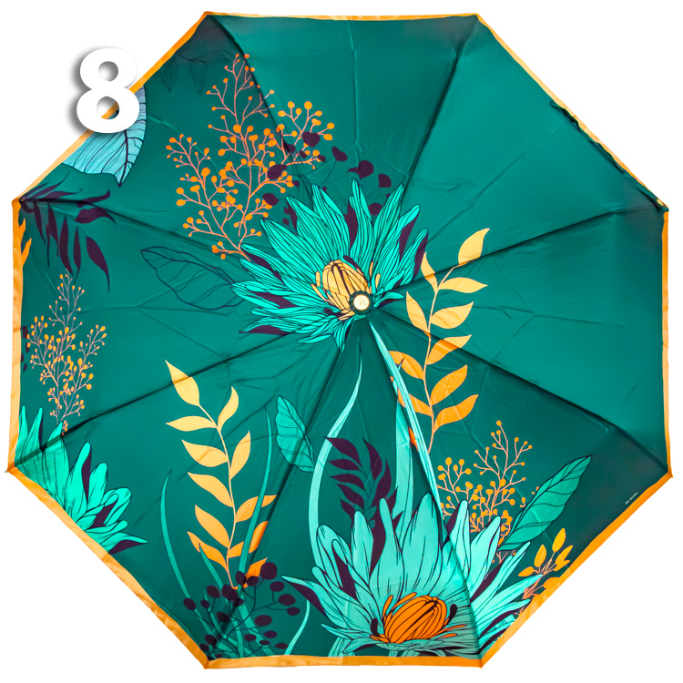 Зонт Три Слона L-3854 (A) 18761 Цветы, Зеленый (сатин)