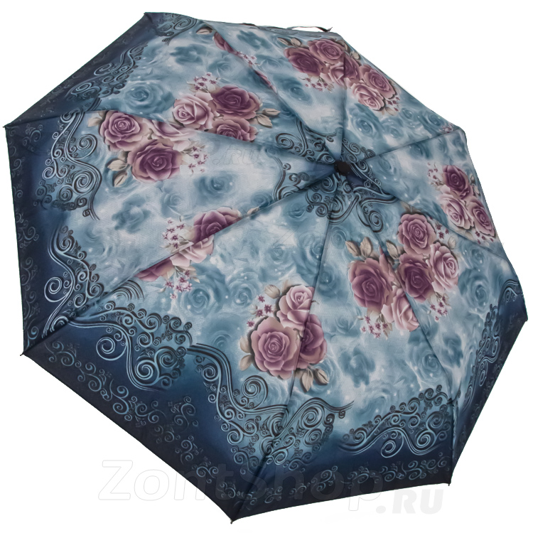 Зонт женский DripDrop 975 16829 Бирюзовый орнамент