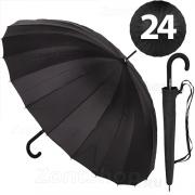 Зонт трость DAIS 7710 Черный, механика, 24 спицы