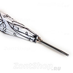 Зонт трость женский Prize 165 (10074) Белый Цветы