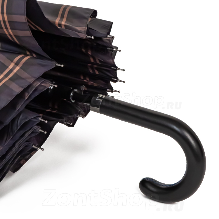 Большой зонт трость Ame Yoke L70-СH 16428 Черный в полоску