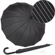Большой зонт трость Ame Yoke L70-СH (20) Черный Полоса