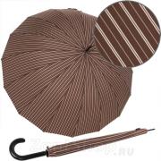 Большой зонт трость Ame Yoke L70-СH (21) Коричневый Полоса