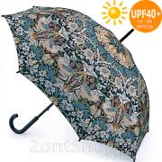 Зонт трость женский от солнца и дождя Fulton Morris & Co L931 3847 (UPF 40+) Птицы (Дизайнерский)