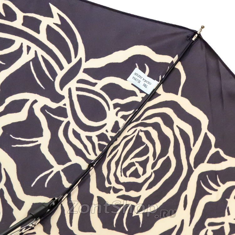 Зонт Три Слона L-3880 (A) 18773 Розы Графика черный (сатин)