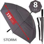 Зонт трость AMEYOKE L75 STORM (03) Серый (наконечник металл)
