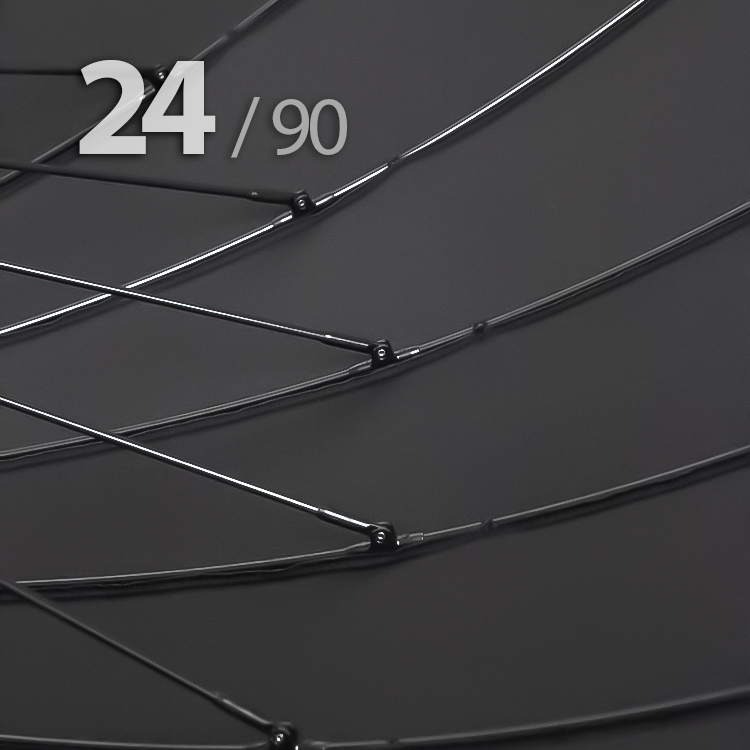 Зонт трость Ame Yoke L90-24 (01) Черный (супер большой купол, чехол на лямке, 24-спицы)