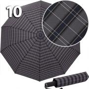 Зонт Три Слона M-6155 (17886) Клетка Серый, семейный с увеличенным куполом
