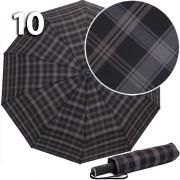 Зонт Три Слона M-6155 (17887) Клетка Черный, семейный с увеличенным куполом