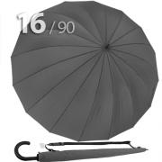 Зонт трость Ame Yoke L90-16 (03) Серый (очень большой купол, чехол на лямке, 16--спиц)