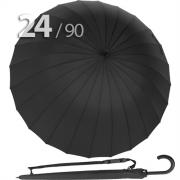 Зонт трость Ame Yoke L90-24 (01) Черный (супер большой купол, чехол на лямке, 24-спицы)