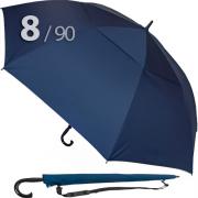 Зонт трость Ame Yoke L90-STORM (02) Синий,  очень большой купол, воздушный клапан, чехол на лямке