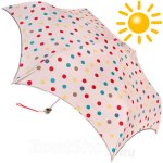 Зонт женский от солнца и дождя Fulton L752 4070 (Parasolei UPF) Цветной горошек