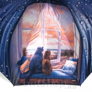 Зонт женский Diniya 130 17088 Кошки на окне