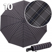 Зонт Три Слона M-6155 (17886) Клетка Серый, семейный с увеличенным куполом