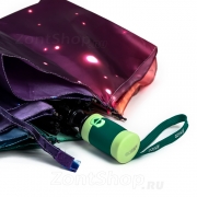 Зонт женский Amico 7114 16105 Радуга Пестрый (зеленая ручка) сатин