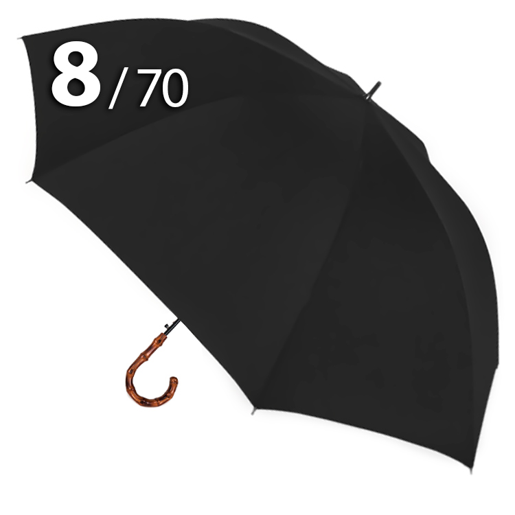 Зонт трость Три Слона M2710 Черный, ручка бамбук