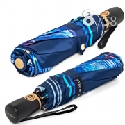 Зонт Три Слона L-3825 (Q26) 18845 Цветы синий (сатин)