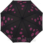 Зонт трость женский H.DUE.O H404 F 11505 Ромашки розовые
