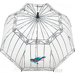 Зонт трость женский прозрачный Fulton Lulu Guinness L719 1934 Птичка в клетке (Дизайнерский)