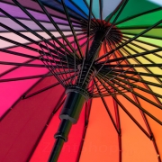Зонт трость Diniya (16298) Радуга зеленый чехол (24 цвета)