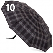Зонт Три Слона M-6155 (17883) Клетка Черный, семейный с увеличенным куполом