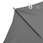 Зонт трость Ame Yoke L90-STORM (03) Серый, очень большой купол, воздушный клапан, чехол на лямке