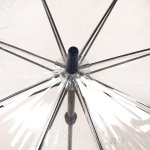 Зонт трость женский прозрачный от солнца и дождя Fulton L783 033 Кант синий