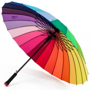 Зонт трость Diniya (16295) Радуга светло-сиреневый чехол (24 цвета)
